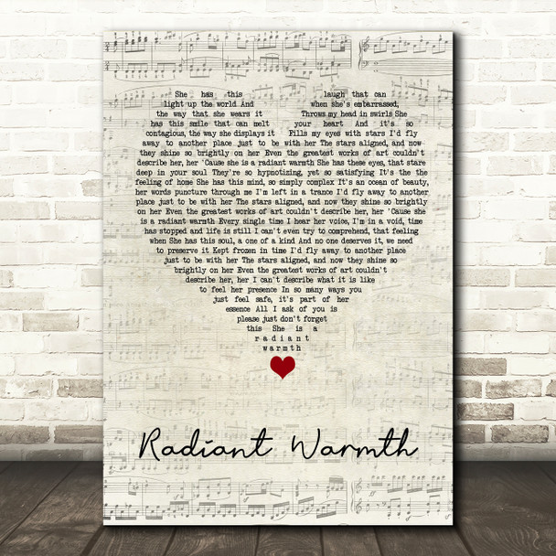Miki Ratsula Radiant Warmth Script Heart Song Lyric Wall Art Print