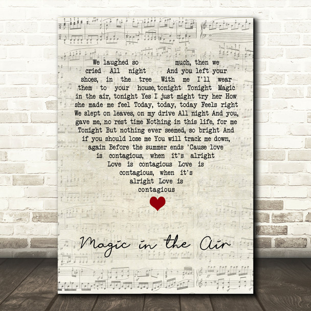 Badly Drawn Boy Magic in the Air Script Heart Song Lyric Wall Art Print