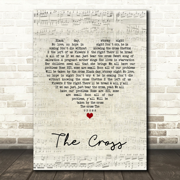 Prince The Cross Script Heart Song Lyric Wall Art Print