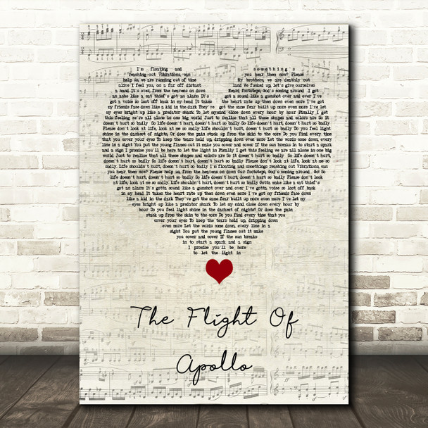 Angels & Airwaves The Flight Of Apollo Script Heart Song Lyric Quote Music Print