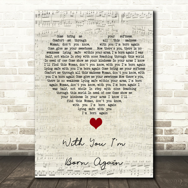Billy Preston & Syreeta With You I'm Born Again Script Heart Song Lyric Quote Music Print