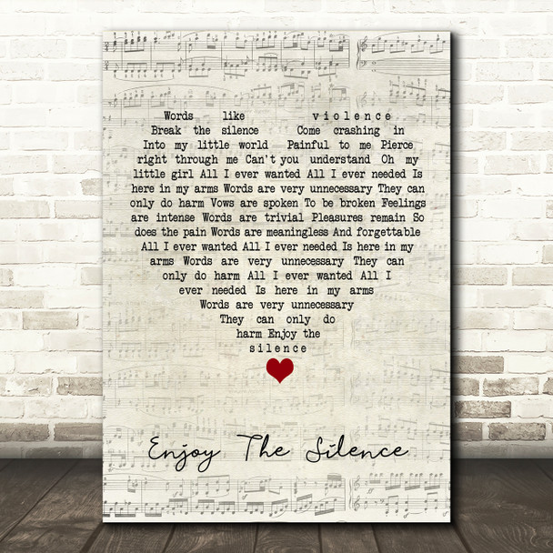 Depeche Mode Enjoy The Silence Script Heart Song Lyric Quote Music Print