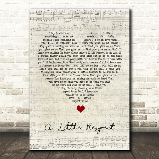 Erasure A Little Respect Script Heart Song Lyric Quote Music Print
