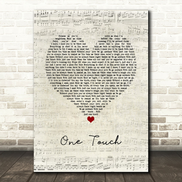 Jess Glynne & Jax Jones One Touch Script Heart Song Lyric Quote Music Print