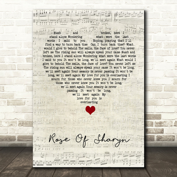 Killswitch Engage Rose Of Sharyn Script Heart Song Lyric Quote Music Print