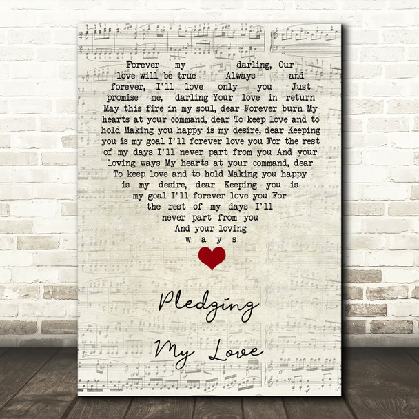 Marvin Gaye & Diana Ross Pledging My Love Script Heart Song Lyric Quote Music Print
