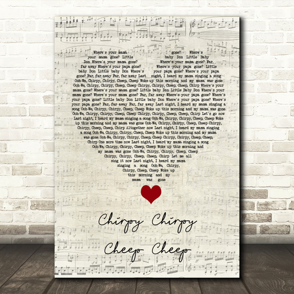 Middle Of The Road Chirpy Chirpy Cheep Cheep Script Heart Song Lyric Quote Music Print