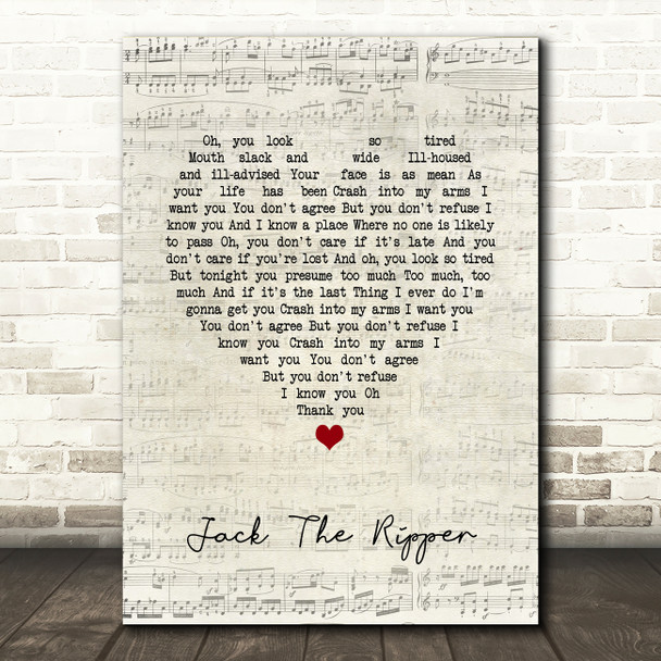 Morrissey Jack The Ripper Script Heart Song Lyric Quote Music Print