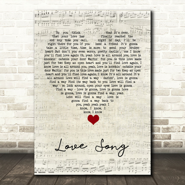 Tesla Love Song Script Heart Song Lyric Quote Music Print