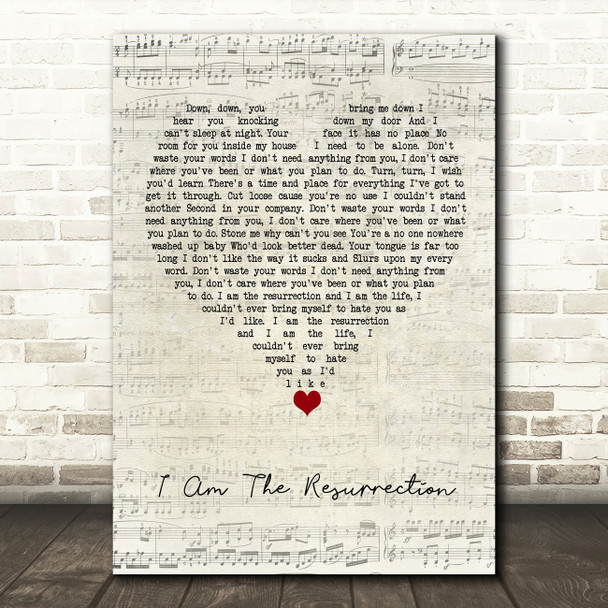 The Stone Roses I Am The Resurrection Script Heart Song Lyric Quote Music Print