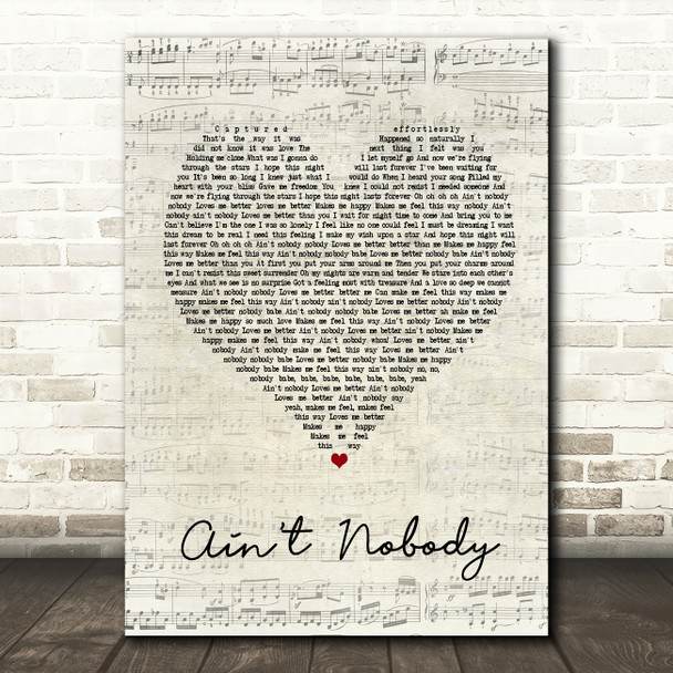 Chaka Khan Ain't Nobody Script Heart Song Lyric Quote Print