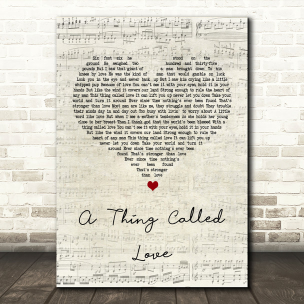Johnny Cash A Thing Called Love Script Heart Song Lyric Quote Print