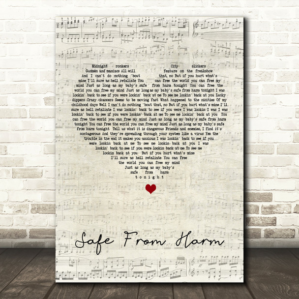 Massive Attack Safe From Harm Script Heart Song Lyric Quote Print
