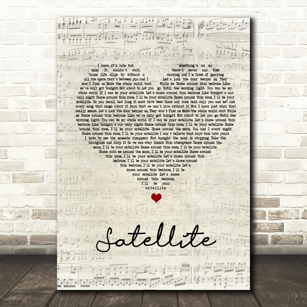 Nickelback Satellite Script Heart Song Lyric Quote Print