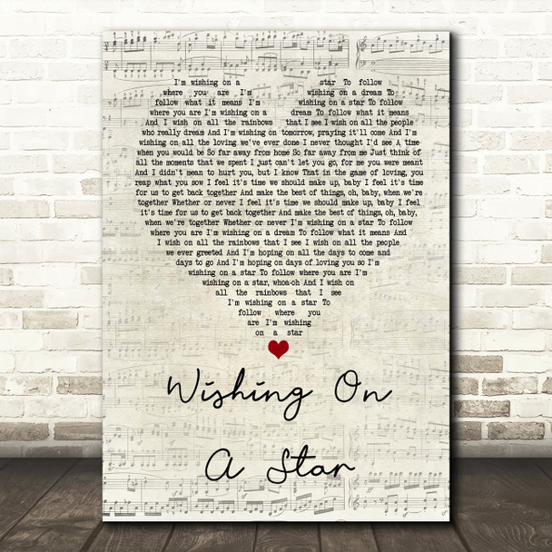 Rose Royce Wishing On A Star Script Heart Song Lyric Quote Print