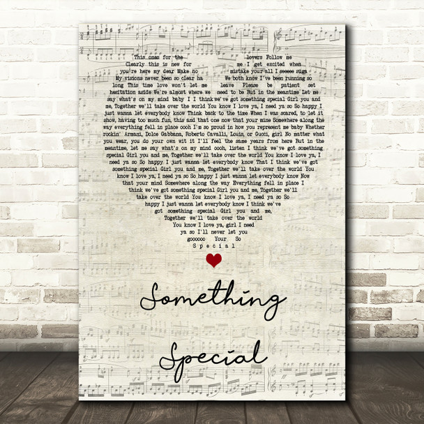 Usher Something Special Script Heart Song Lyric Quote Print