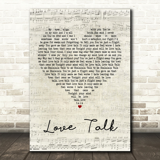 Blossoms Love Talk Script Heart Quote Song Lyric Print