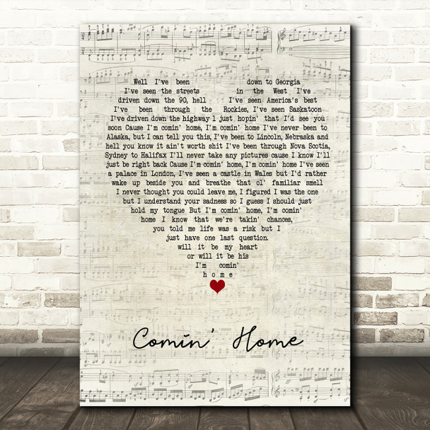 City And Colour Comin' Home Script Heart Quote Song Lyric Print
