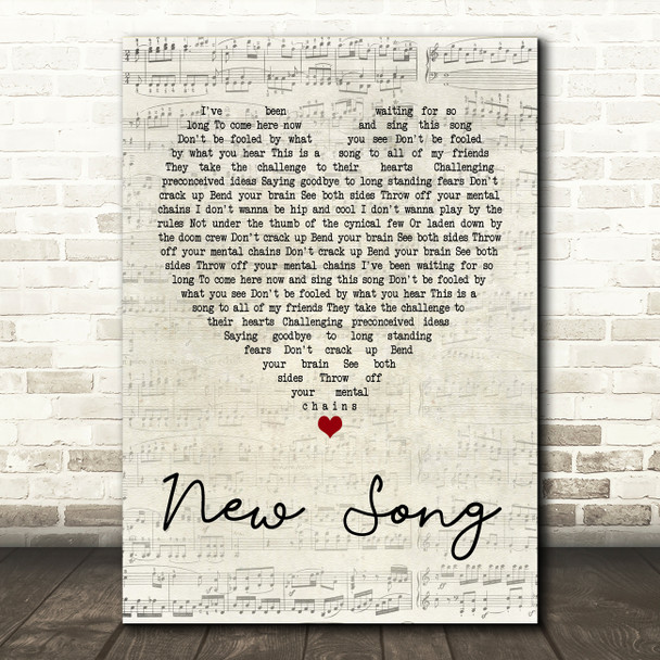Howard Jones New Song Script Heart Quote Song Lyric Print