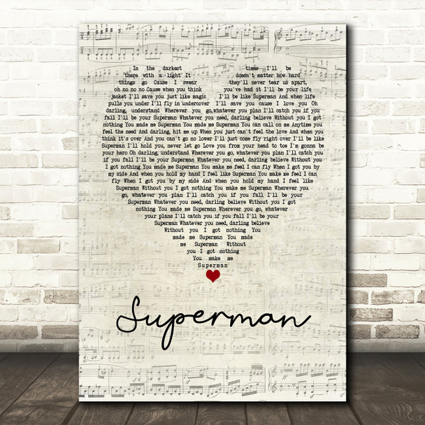 Scouting For Girls Superman Script Heart Quote Song Lyric Print