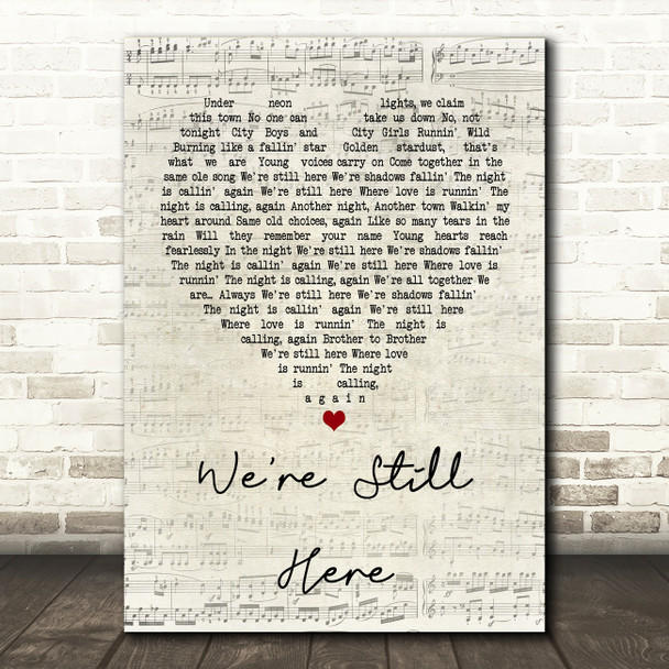 Steve Perry We're Still Here Script Heart Song Lyric Print