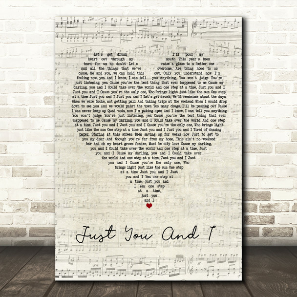 Tom Walker Just You And I Script Heart Quote Song Lyric Print