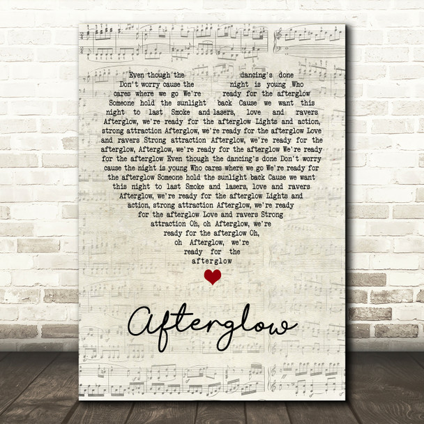 Wilkinson Afterglow Script Heart Quote Song Lyric Print