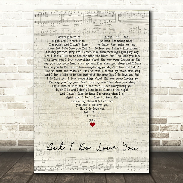 LeAnn Rimes But I Do Love You Script Heart Song Lyric Print