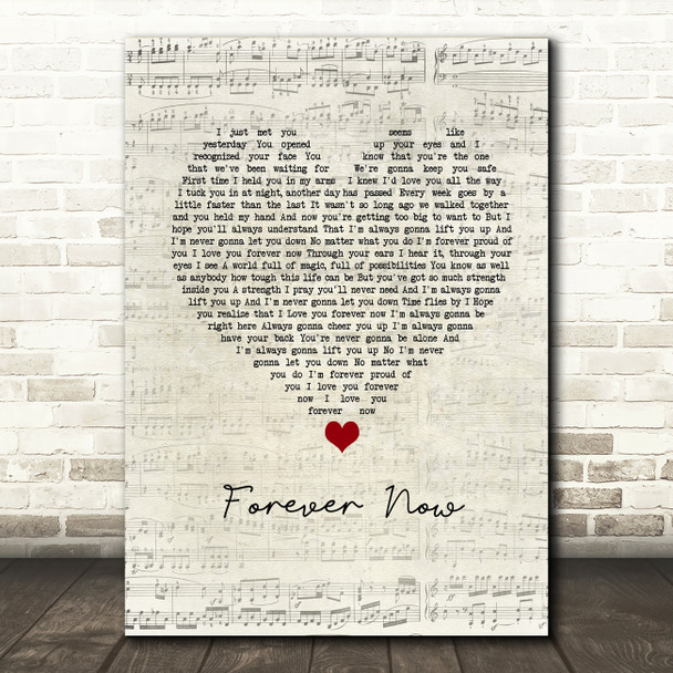 Michael Buble Forever Now Script Heart Song Lyric Print