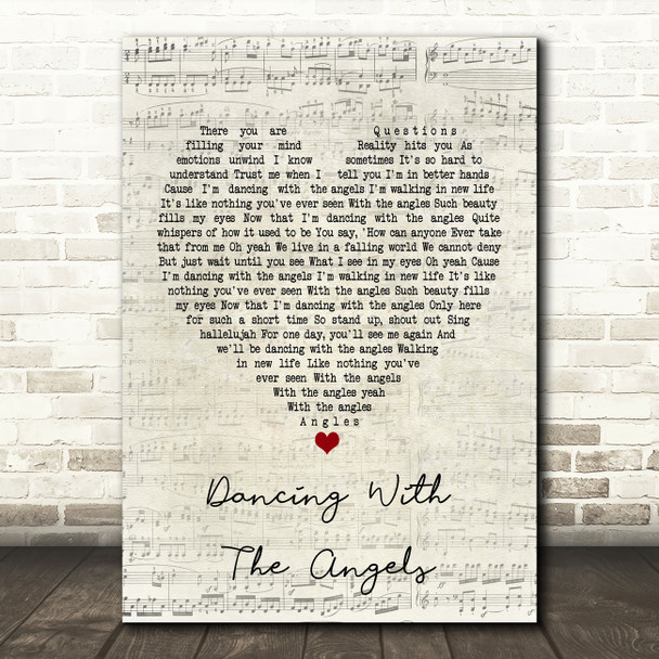 Monk & Neagle Dancing With The Angels Script Heart Song Lyric Print