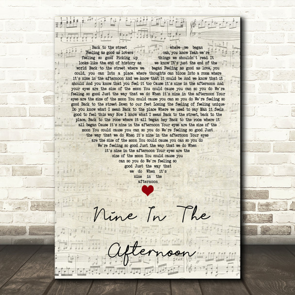 Panic! At The Disco Nine In The Afternoon Script Heart Song Lyric Print