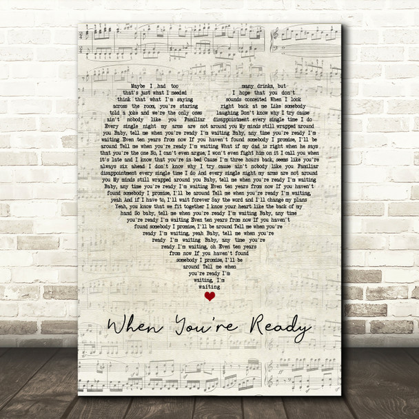 Shawn Mendes When You're Ready Script Heart Song Lyric Print