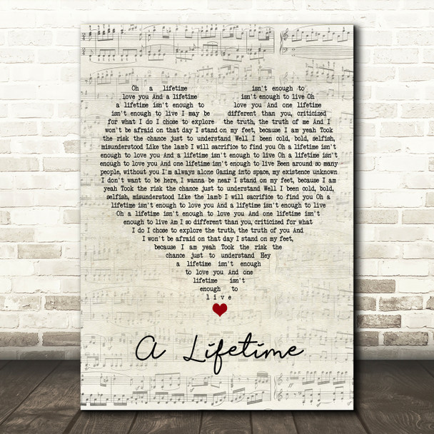 Ziggy Marley A Lifetime Script Heart Song Lyric Print