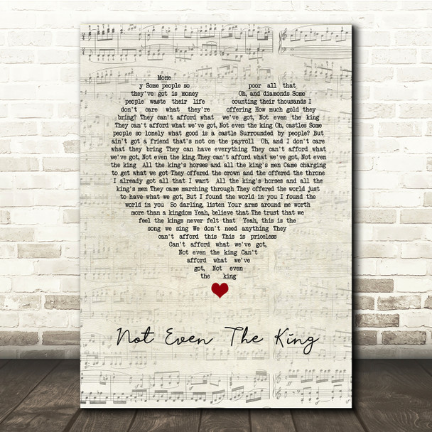Alicia Keys Not Even The King Script Heart Song Lyric Print