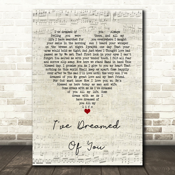 Barbra Streisand I've Dreamed Of You Script Heart Song Lyric Print