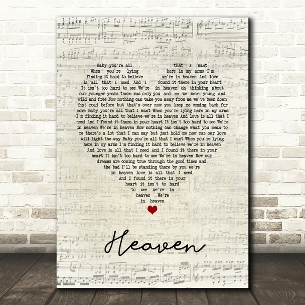 DJ Sammy Heaven Script Heart Song Lyric Print