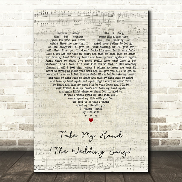 Emily Hackett & Will Anderson Take My Hand The Script Heart Lyric Print