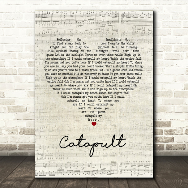 Jack Savoretti Catapult Script Heart Song Lyric Print