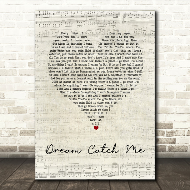 Newton Faulkner Dream Catch Me Script Heart Song Lyric Print