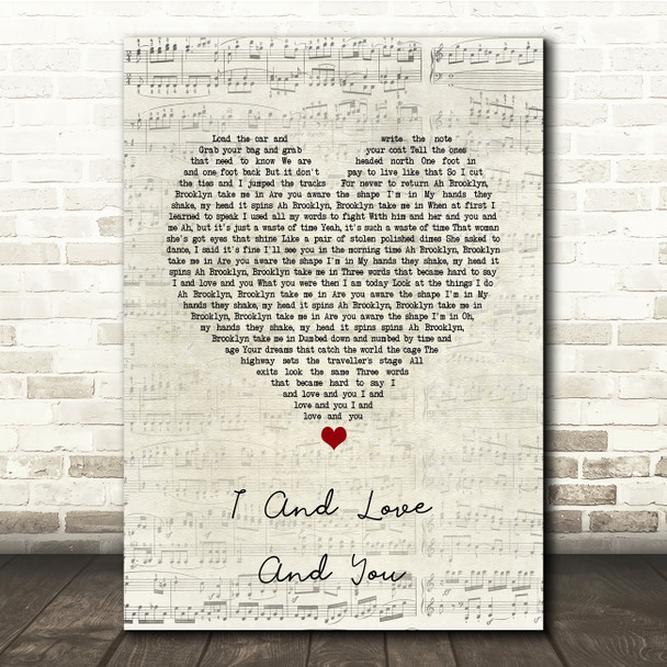 The Avett Brothers I And Love And You Script Heart Song Lyric Print