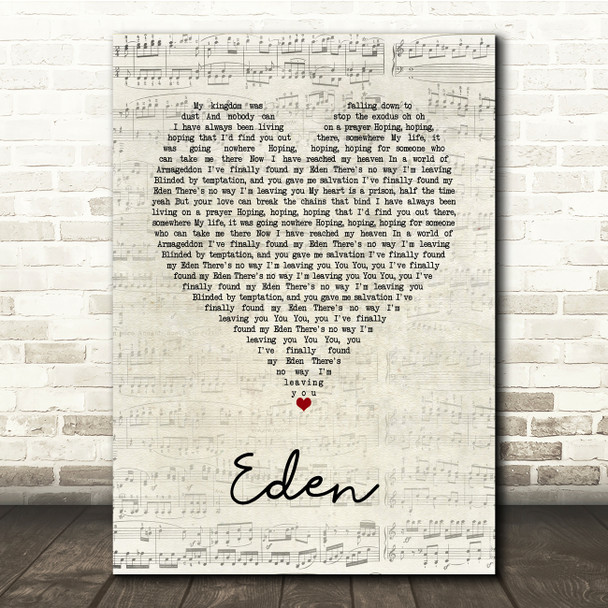 The Script Eden Script Heart Song Lyric Print