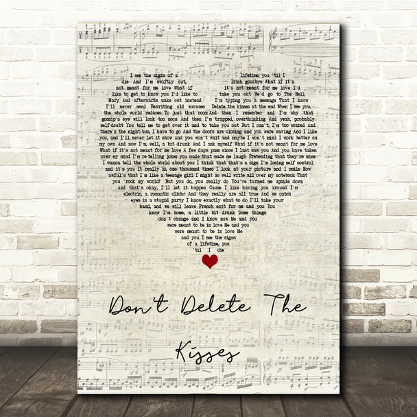 Wolf Alice Don't Delete The Kisses Script Heart Song Lyric Print