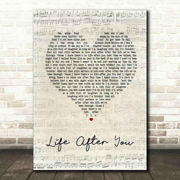 Daughtry Life After You Script Heart Song Lyric Quote Print