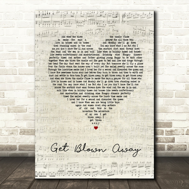Ocean Colour Scene Get Blown Away Script Heart Song Lyric Quote Print