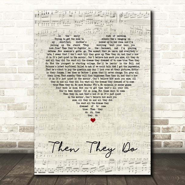 Trace Adkins Then They Do Script Heart Song Lyric Quote Print