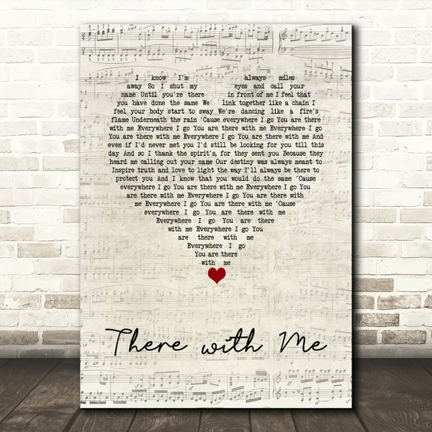 Dub FX There with Me Script Heart Song Lyric Music Art Print