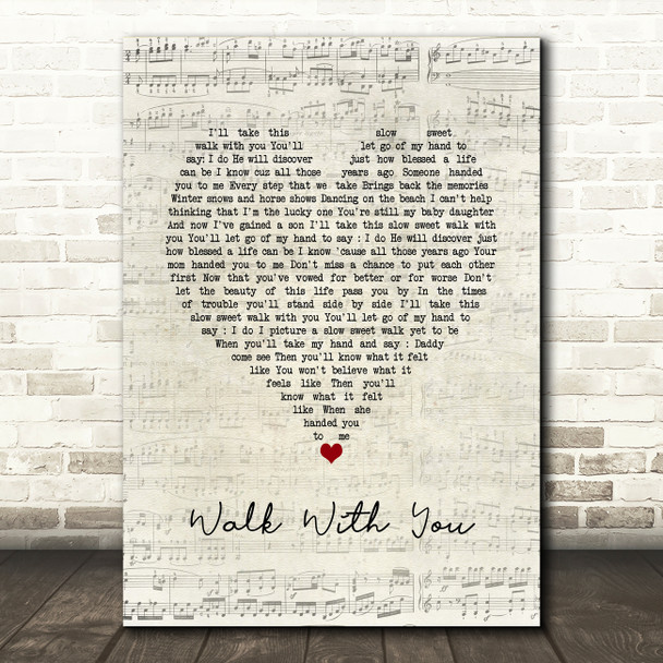 Edwin McCain Walk With You Script Heart Song Lyric Music Art Print