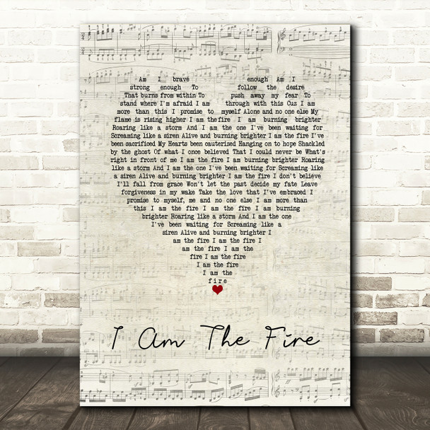 Halestorm I Am The Fire Script Heart Song Lyric Music Art Print