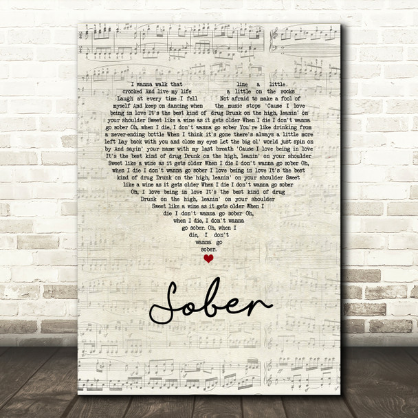 Little Big Town Sober Script Heart Song Lyric Music Art Print