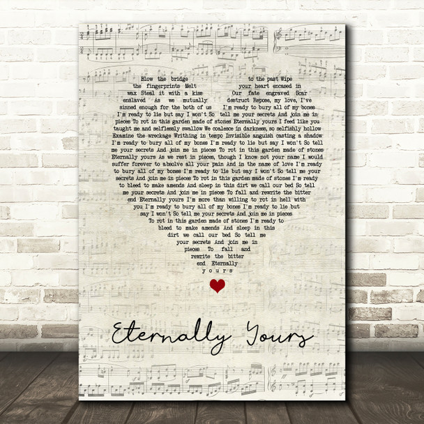 Motionless In White Eternally Yours Script Heart Song Lyric Music Art Print